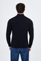 Plain Slim Fit Half Turtleneck Ribbed Cotton Men's Knitwear Sweater Navy Blue - 11606.26K - 4