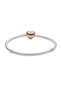 Pink Stone Rose Gold Heart Clip Charm Bracelet – Silver Color Tarnish-Resistant Steel Women's Bracelet - 6