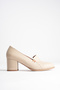 Women's Genuine Leather Heeled Shoes - Beige - 3