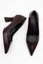 Women's Pointed Toe Thick Striped Heeled Classic Daily Stiletto Shoes - 4
