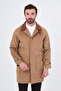 Textured Oversize Shirt Collar Hidden Button Side Pocket Wool Men's Coat Beige - 21344.26K - 4
