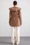 Torba Pocketed Hooded Short Coat Kamel 3185 - 7