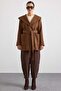 Torba Pocketed Hooded Short Coat Taba 3185 - 2