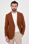 Textured Slim Fit Mono Collar Pocket Premium Wool Blend Men's Jacket Tile - 44326.26K