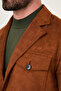Textured Slim Fit Shirt Collar Buttoned Napa Men's Coat Camel - 39684.26K - 2