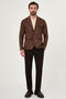 Textured Slim Fit Shirt Collar Buttoned Napa Men's Coat Brown - 39684.26K - 4