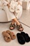 Women's Black - Cream - Mink - Tan Leopard Cross-Strapped Furry 4-Piece House Slipper Set Byndset02 - 3