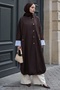 High Collar Lined Bitter Brown Trench Coat