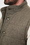 Textured Slim Fit Stand Collar Buttoned Wool Blend Men's Vest Khaki - 40965.26K - 2