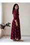 Maroon Georgette Embroidered Long Dress - FFT8662 | Maroon-Size:2XL-44-Inches - 3