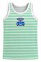 2-Piece Boys' Undershirts Green and White Striped, Front and Back Printed Undershirts, Car Printed Cotton Boys' Undershirts, Cotton 2-Piece Underwear, Gift Undershirt Set, Boys' Underwear Atlet-21-Yb - 3