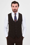 Straight Slim Fit Classic Men's Vest Dark Brown - 40952.25K