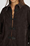 Women's Chinese Buttoned Velvet Solid Color Shirt - 4