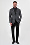 Plaid Slim Fit Mono Collar Wool Blend Men's Jacket Black - 41508.26K - 3