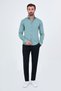 Straight Slim Fit Men's Shirt Green - 27023.24K - 3