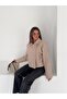 Women's Cashmere Jacket Double-Breasted Collar Short Length Button Detailed Stylish Jacket - 3