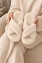 Women's Black - Cream - Bitter Brown - Tan Leopard Cross-Strapped Furry 4-Piece House Slipper Set Byndset02 - 6