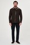 Textured Slim Fit Shirt Collar Buttoned Wool Men's Coat Brown - 39696.26K - 3