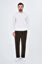 Plain Patterned Slim Fit High Crew Neck Cashmere Men's Knitwear Sweater Ecru - 11613.26K - 3