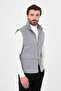 Plain Slim Fit Stand Collar Double Zipper Wool Blend Men's Vest Gray - 40966.26K - 5