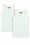 2-Piece Boys' Undershirt Set in Light Green, Front and Back Printed Undershirt, Car Printed Cotton Boys' Undershirt, Cotton 2-Piece Underwear, Gift Undershirt Set, Boys' Underwear Atlet-21-Y - 2