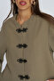 Women's Judge Collar Chinese Button Solid Color Blouse - Shirt - 3