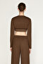 Copan Women's Soft and Flexible Fabric Brown Bolero Blouse - 4