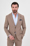 Plain Slim Fit Mono Collar Vestless Wool Blend Men's Suit Mink - 45485.26K - 5
