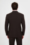 Plain Slim Fit Wide Collar Vestless Wool Blend Men's Suit with Handkerchief Coffee - 45487.26K - 4