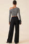 100% Cotton Ribbed One-Shoulder Asymmetric Blouse - 5