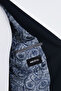 Straight Oversize Collarless Men's Suit with Pleated Trousers Navy Blue - 45489.26K - 6