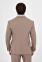Plain Slim Fit Mono Collar Vestless Wool Blend Men's Suit Mink - 45485.26K - 4