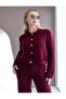 Self-Belted Jacket, Striped Trousers, Knitwear Set - 6