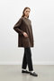 Loren Off-Shoulder Sleeve Detailed Knitted Tunic Brown 20735 - 4