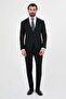 Plain Slim Fit Mono Collar Vestless Wool Blend Men's Suit Black - 45485.26K - 3