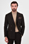 Striped Slim Fit Wide Collar Double Breasted Italian Style Double Leg Trousers Men's Suit Coffee - 45486.26K