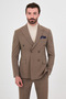 Striped Slim Fit Wide Collar Double Breasted Italian Style Double Leg Trousers Men's Suit Mink - 45486.26K - 7