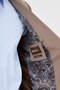 Plain Slim Fit Mono Collar Vestless Wool Blend Men's Suit Mink - 45485.26K - 6