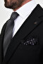 Plain Slim Fit Mono Collar Vestless Wool Blend Men's Suit Black - 45485.26K - 2