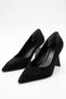 Women's Pointed Toe Thick Striped Heeled Classic Daily Stiletto Shoes - 3