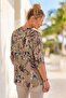Italian Dark Beige Judge Collar Long Sleeve Patterned Sequin Pocket Casual Viscose Woven Blouse 72 62 - 8