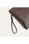 Women's Brown Knitted Look Portfolio Handbag - 3