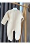 Babyaden Quilted Textured Double-Breasted Baby Romper with Rabbit Label - 4