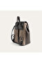 Women's Mink Color Suede Textured Backpack - 2