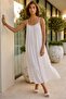 Italian White Strapless Collar Strap Lined Skirt Ruffled Embroidered Casual Woven 125 60 - 4