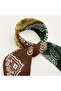 Women's Orange Patterned Scarf - 3
