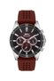 Burgundy Men's Wristwatch |   45mm Stainless Steel Case, Silicone Cord - 7