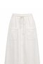 Linen Skirt with Front Slit Ecru - 3