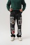 Urban Poster Patch Detailed Jean Baggy Men's Trousers