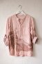 Italian Powder Hakim Collar Long Sleeve Printed Casual Linen Look Woven Blouse 75 62 - 2